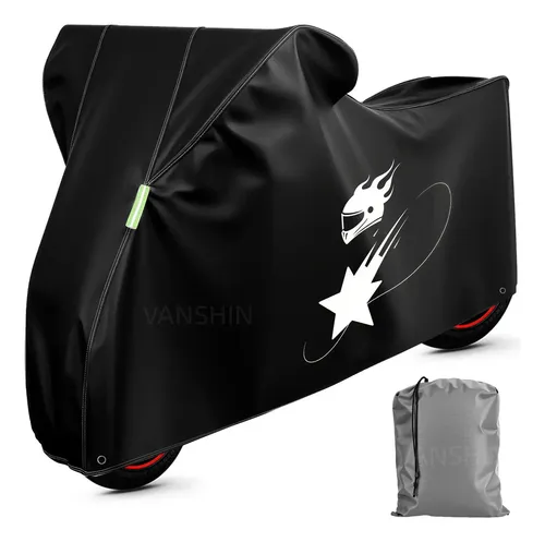 Funda Motocicleta Impermeable Protección Grueso Cubiertas Protección Lluvia/uv/pol XXL Funda De Moto Antipolvo Color Negro